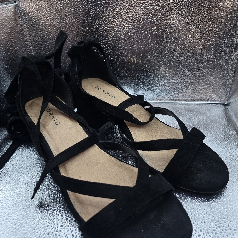 Torrid Ankle Wrap Block Heel Sandals Size 10 Wide… - image 5